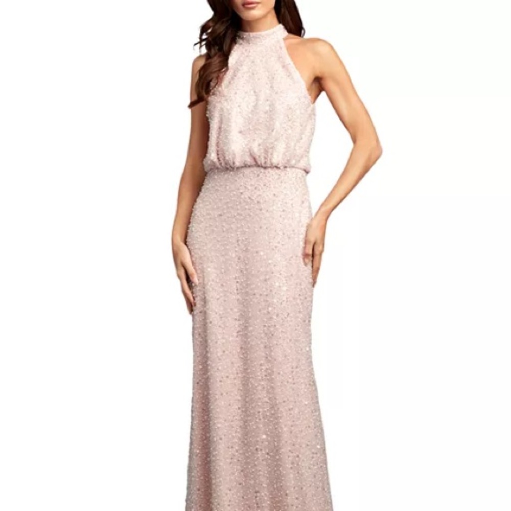 Tadashi Shoji Light Pink Embellished Evening Gown